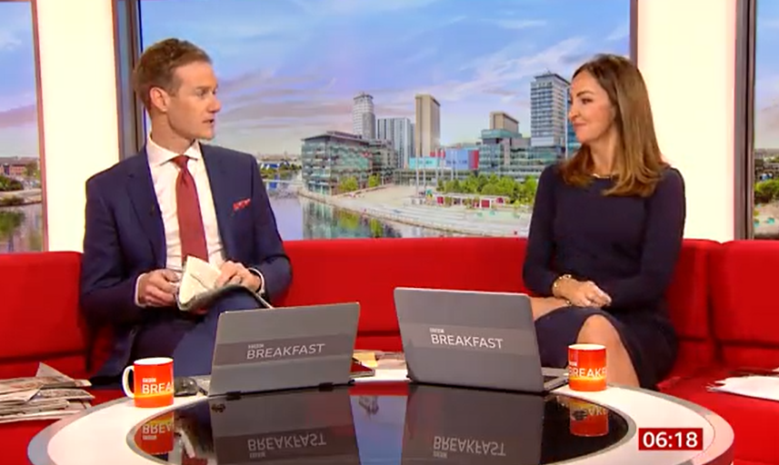 Dan Walker told his BBC Breakfast co-star Sally Nugent not to look at him like Louise Minchin used to