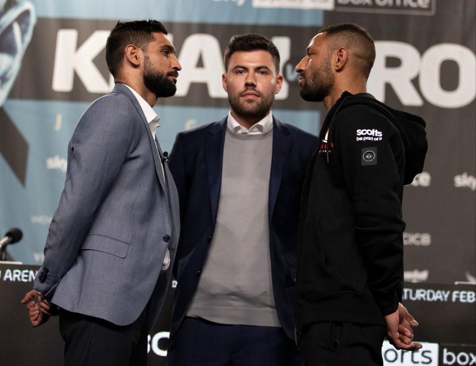 Khan and Brook faced off on Thursday ahead of Saturday’s eagerly-anticipated grudge match