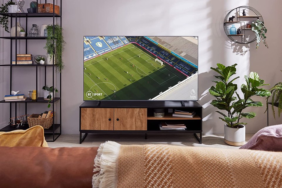 A television with the bt sport logo in the background.