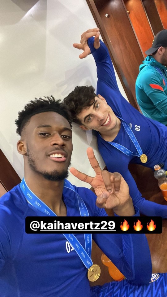 Callum Hudson-Odoi celebrated with Havertz