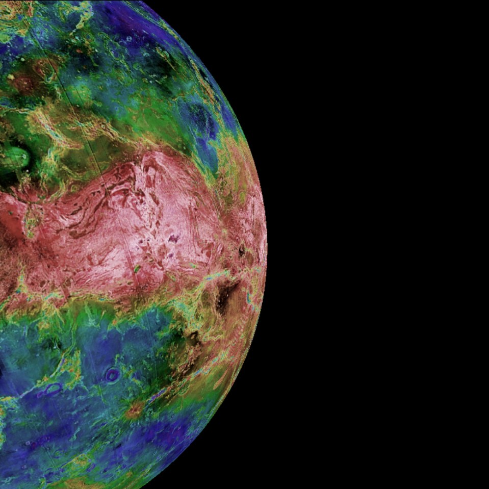 The features visible in the PSP images match radar scans from the Magellan mission (pictured) which studied Venus' landforms and tectonics in the 1990s