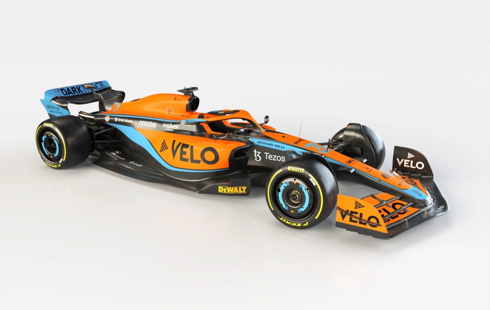 The new car has updated orange, black and blue livery