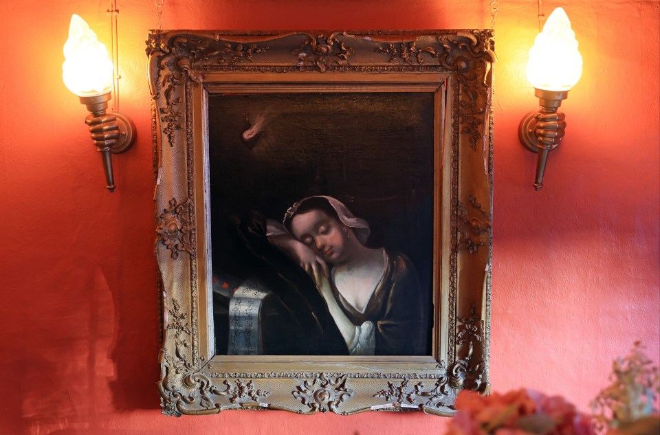 Lady Lisle's portrait hangs on the wall in remembrance of her