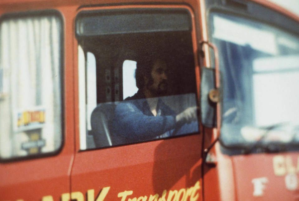 Killer Sutcliffe at the wheel of his lorry