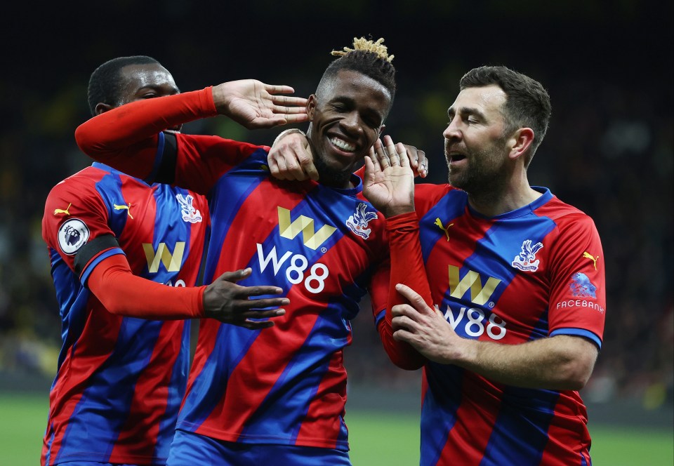 Palace main man Wilfried Zaha netted on 85 and 90 minutes to kill off Watford