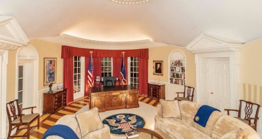 The six bedroom property has its own Oval Office