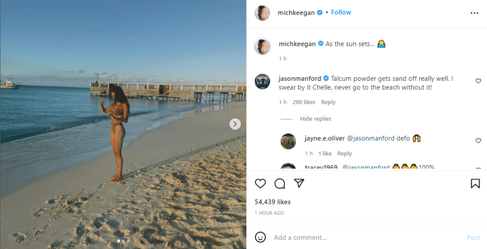 Jason left a surprisingly helpful comment on Michelle's beach photo