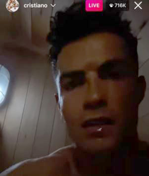 Ronaldo went on Instagram live while being in a sauna