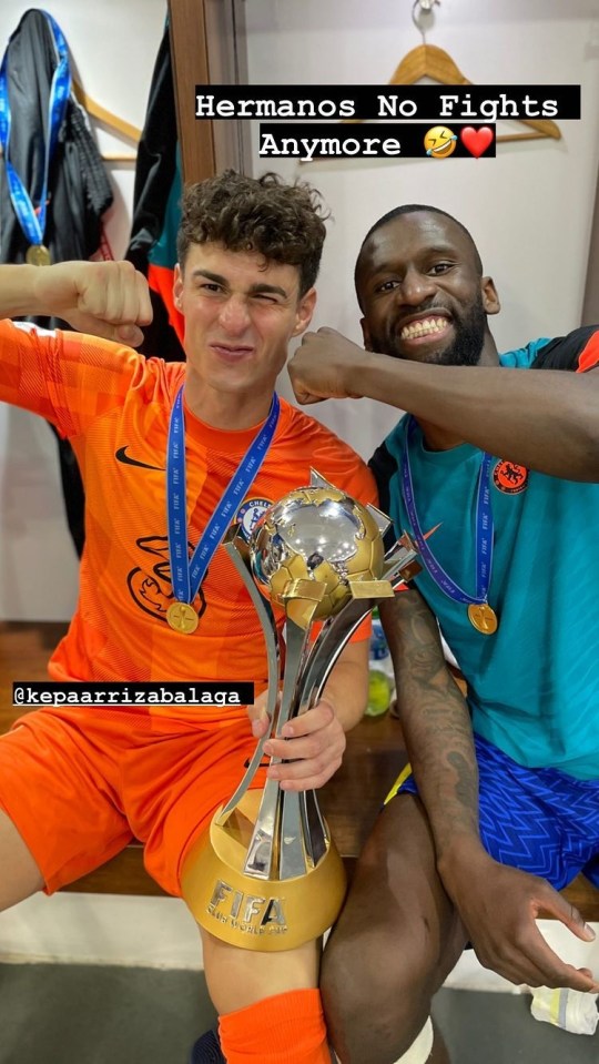 Antonio Rudiger and Kepa Arrizabalaga made light of a previous feud