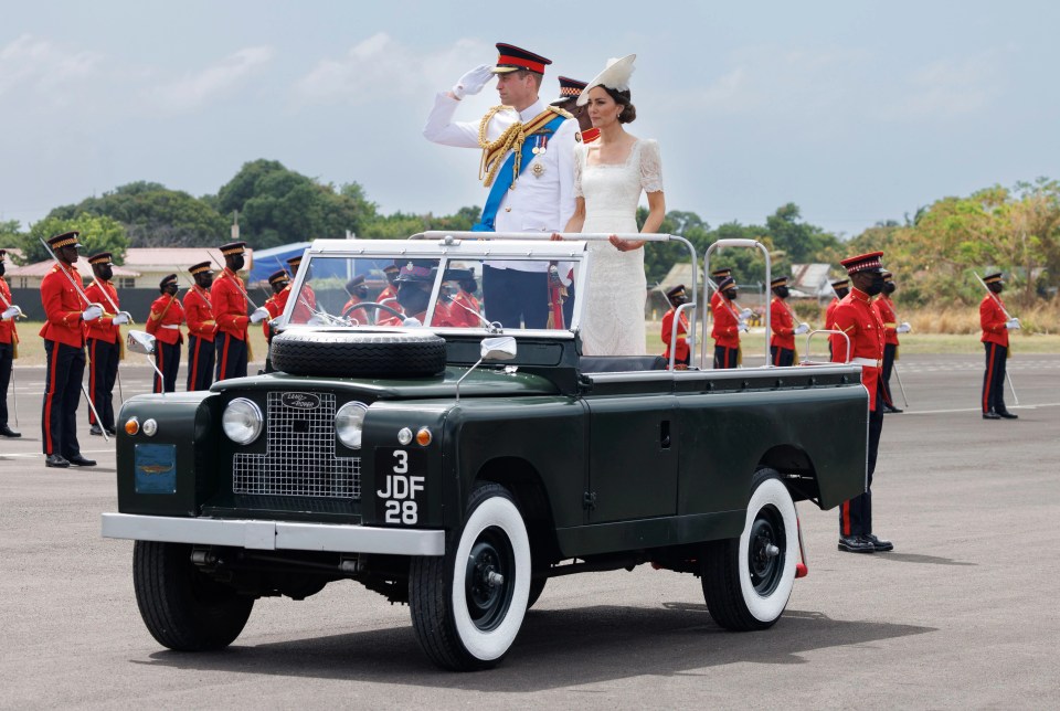 William and Kate travelled aboard the same vehicle once used by Her Majesty on their Caribbean tour