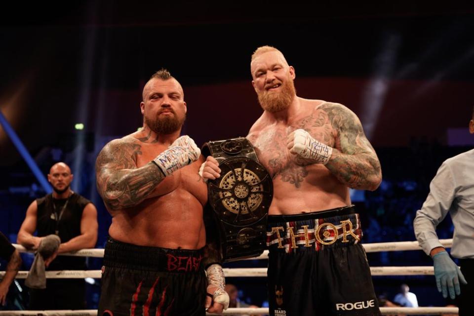 Eddie Hall and Hafthor Bjornsson after their fight