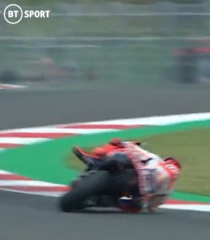 Marquez lost control after his rear-tyre gave way