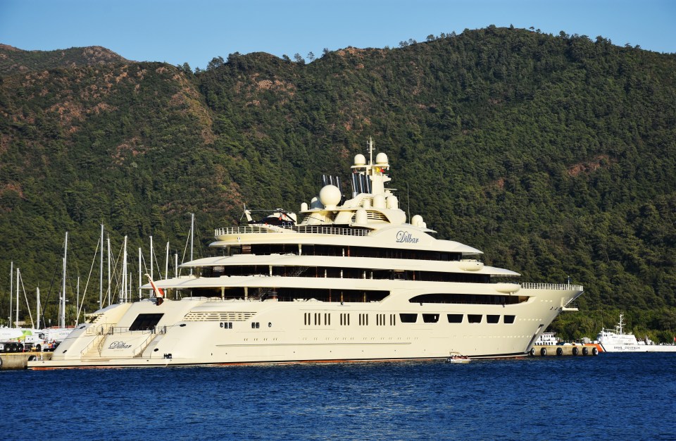 The £455 million superyacht Dilbar, seen here in 2018, is yet to be impounded amid an ownership probe