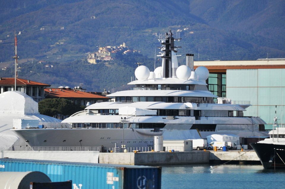 It is believed that despite the maintenance work the ship is still seaworthy but is trapped in a dry dock in Marina Di Carrara in western Italy