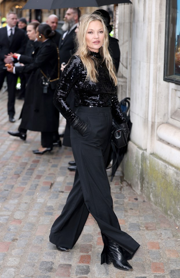 Kate Moss arrives at Central Hall Westminster in London for fashion house Burberry’s Autumn/Winter collection launch