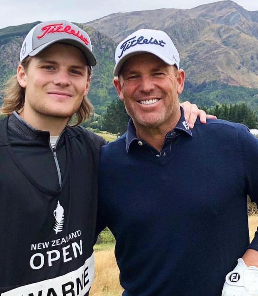 Warne pictured with son Jackson who is coming to grips with his legend dad's death