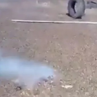 Smoke from what is alleged is white phosphorous in Kramatorsk