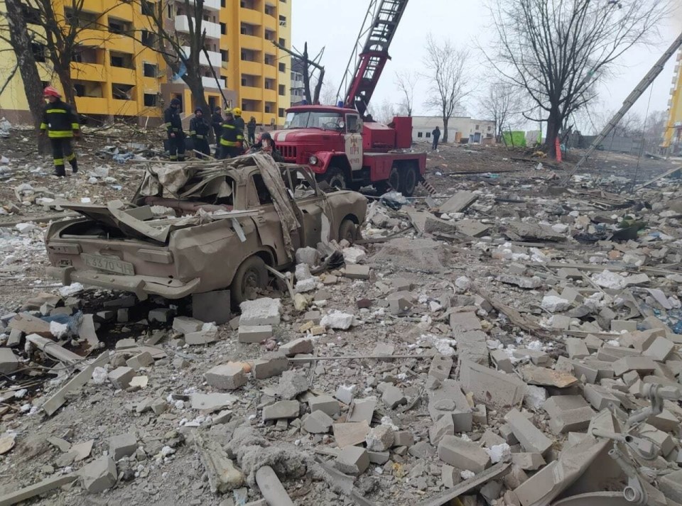 A number of residential buildings have been destroyed