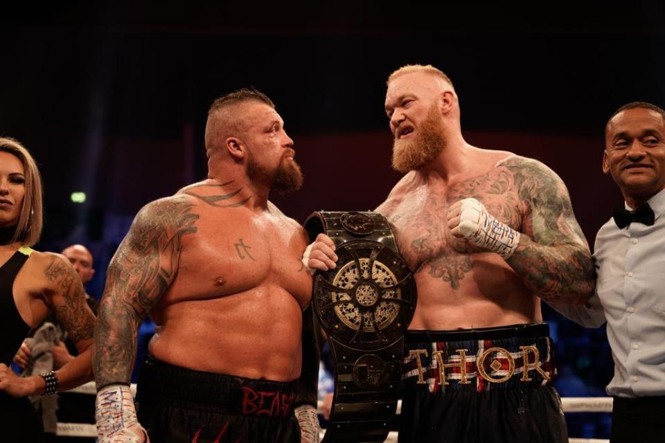 Eddie Hall and Hafthor Bjornsson after their fight