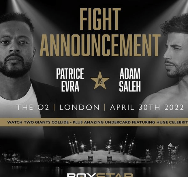 Patrice Evra is taking on Adam Saleh