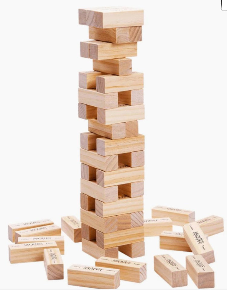 This giant tumbling tower game is £35.99 from Jaques of London