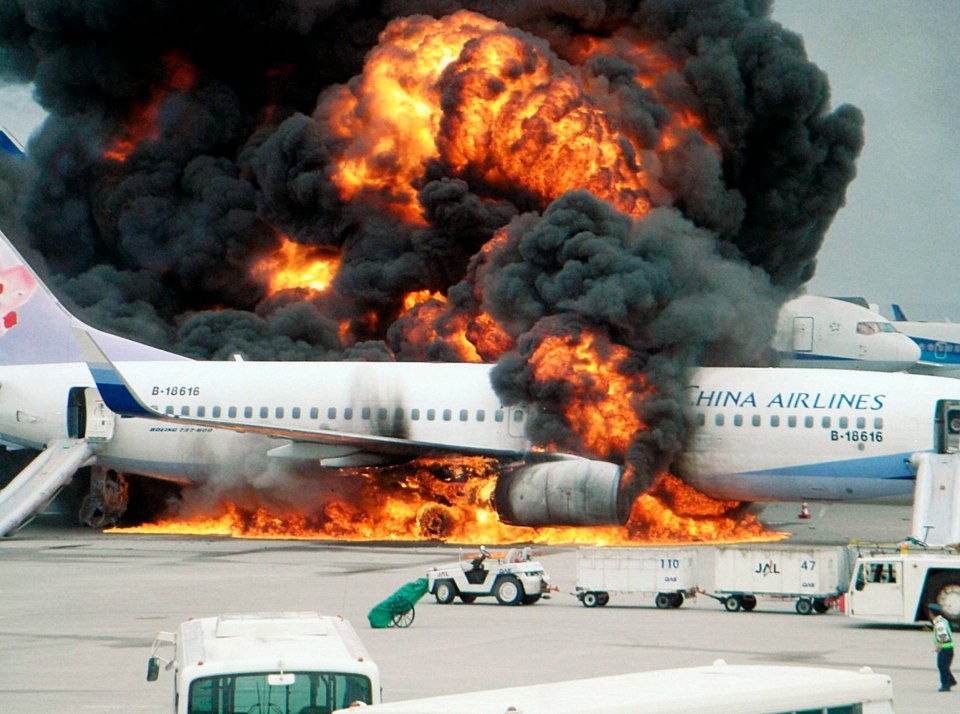 The China Airlines Flight 120 caught fire after landing