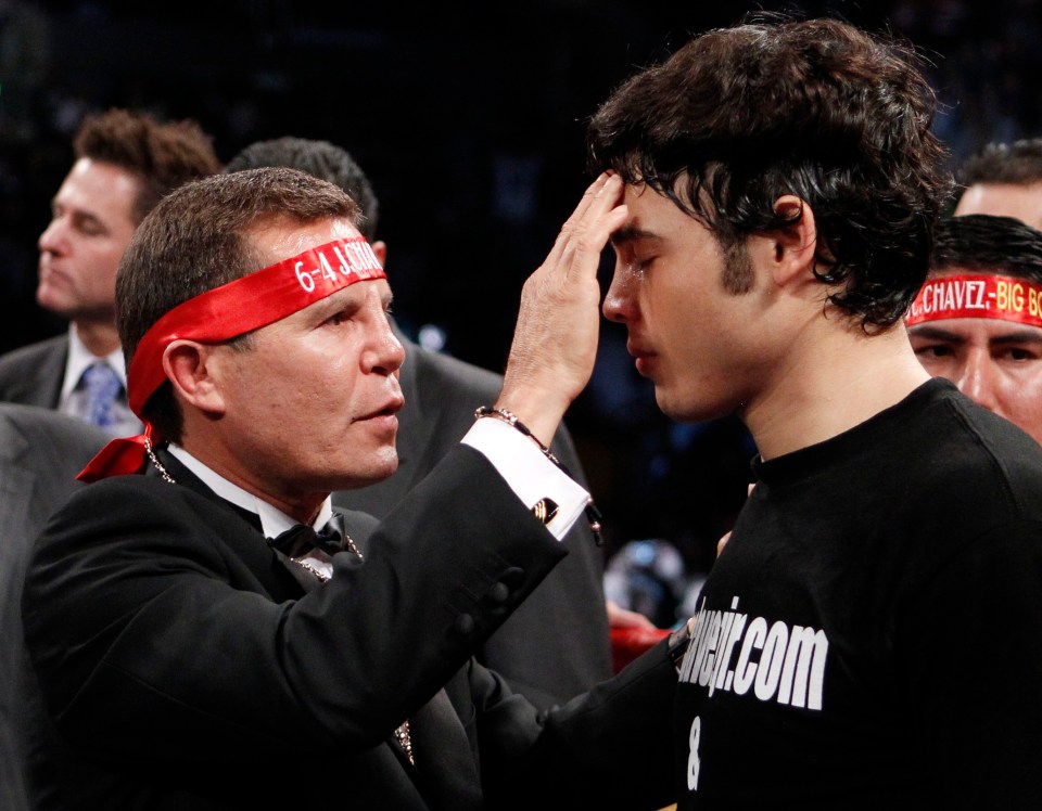 Julio Cesar Chavez Sr with his son Jr