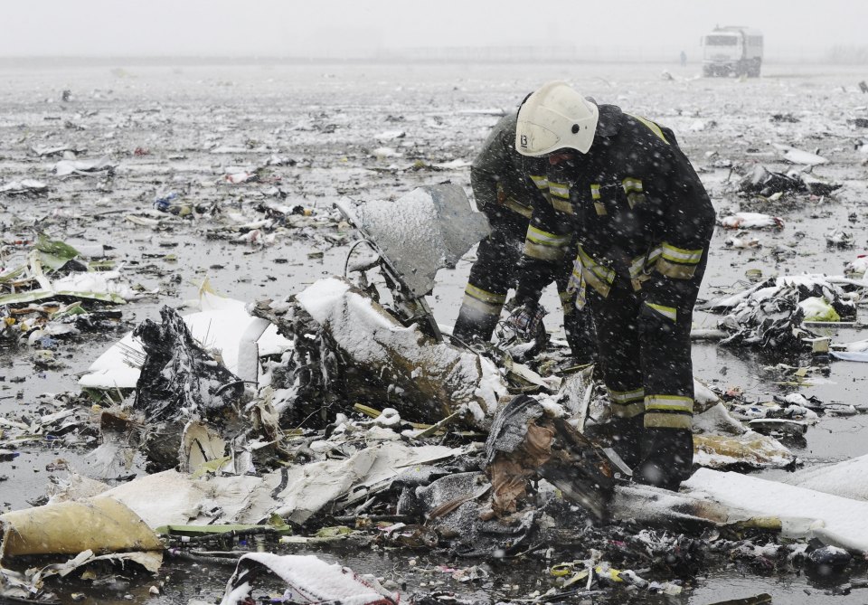 Remnants of a place following a devastating crash in Russia that claimed 62 lives