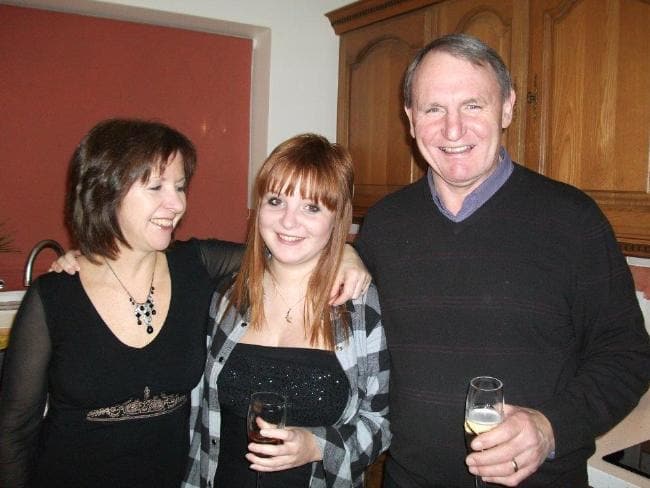 Christina Annesley, 23, pictured with dad Boyne and mum Margaret, was found dead in a bungalow