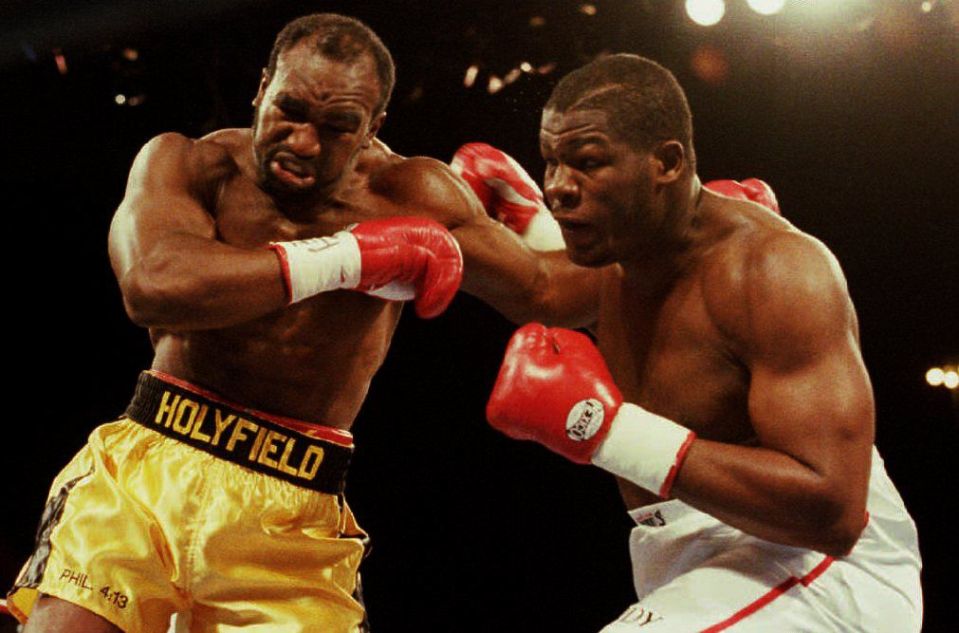 Evander Holyfield and Riddick Bowe during their 1993 fight