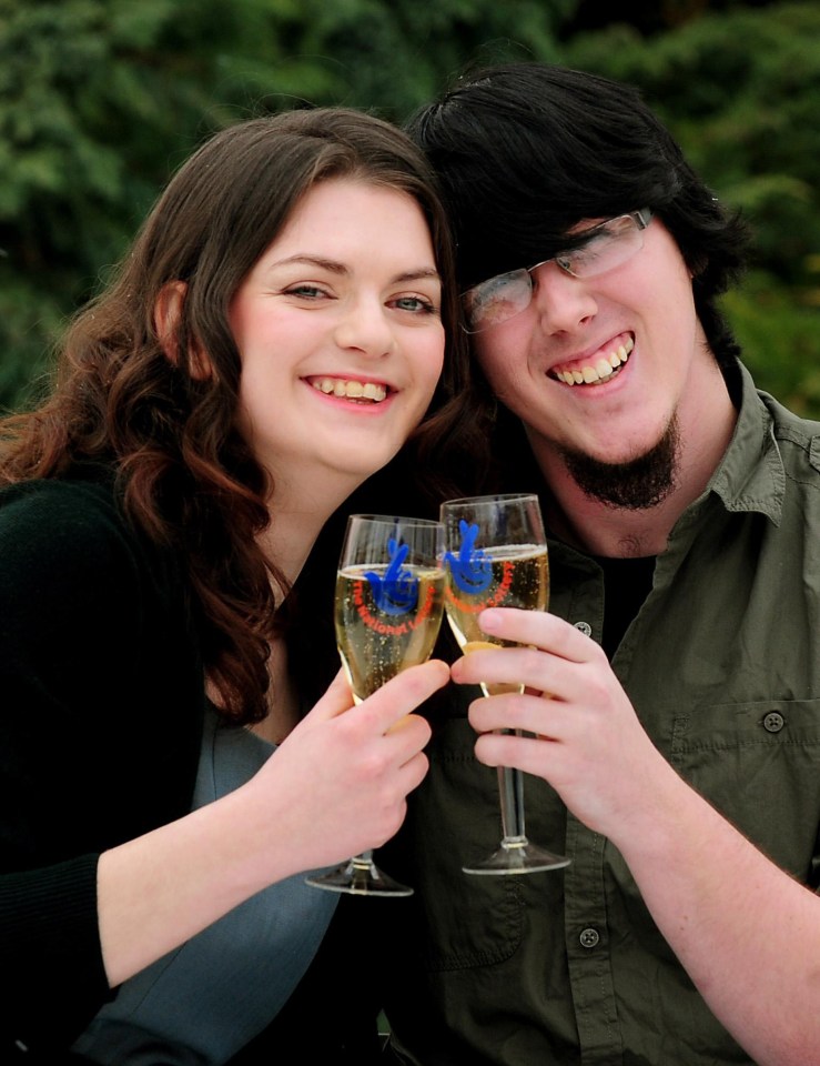 Cassey Carrington and Matt Topham celebrate a £45million EuroMillions jackpot