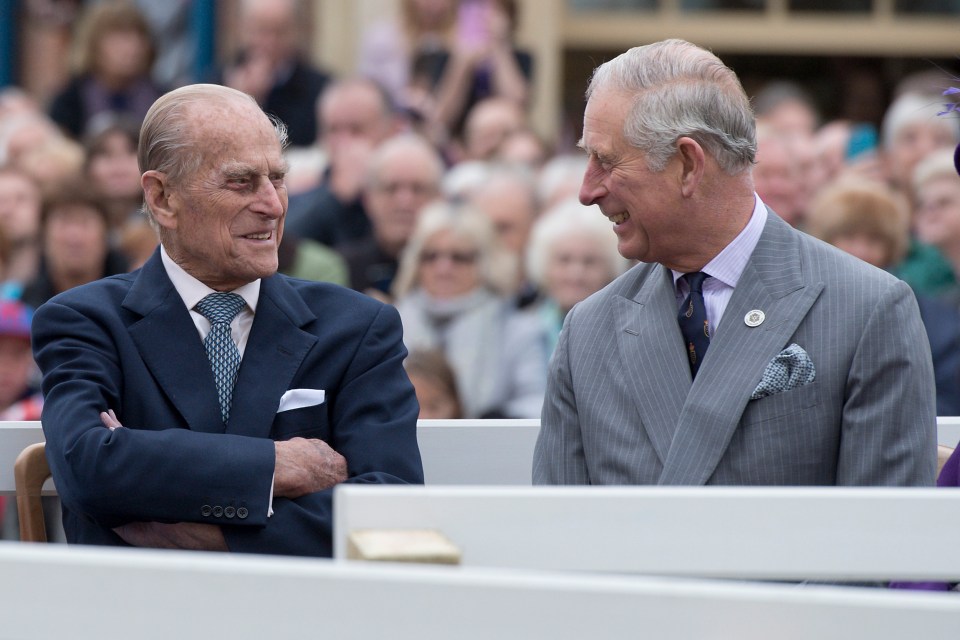 An emotional Charles paid tribute to his late father at the service