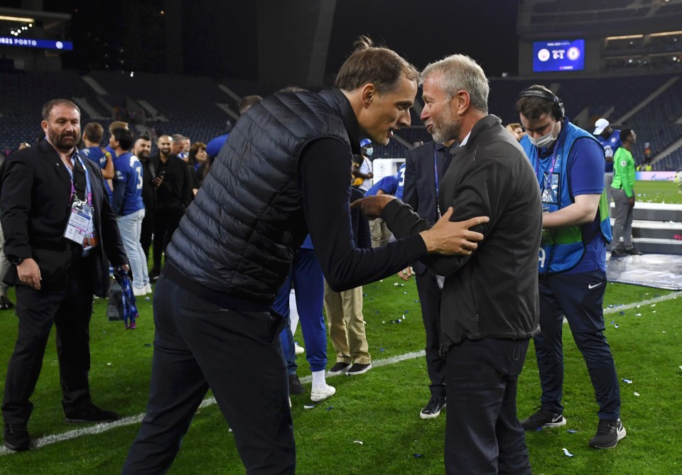 Tuchel and Abramovich together after the Blues won the Champions League