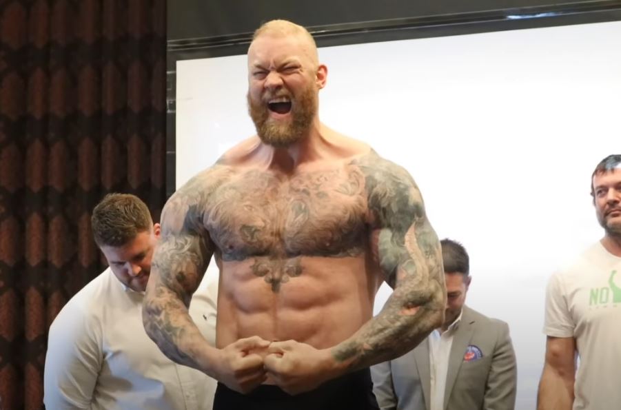 Incredibly, Bjornsson has slimmed down to 23 and a half stone from 32 stone