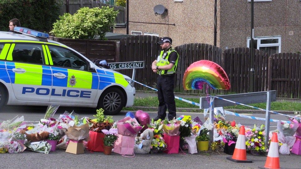 Tributes to the kids were laid at the scene