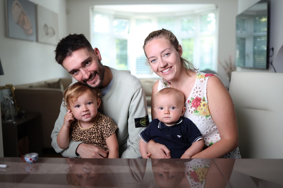 Tom Parker and his wife Kelsey with their two children