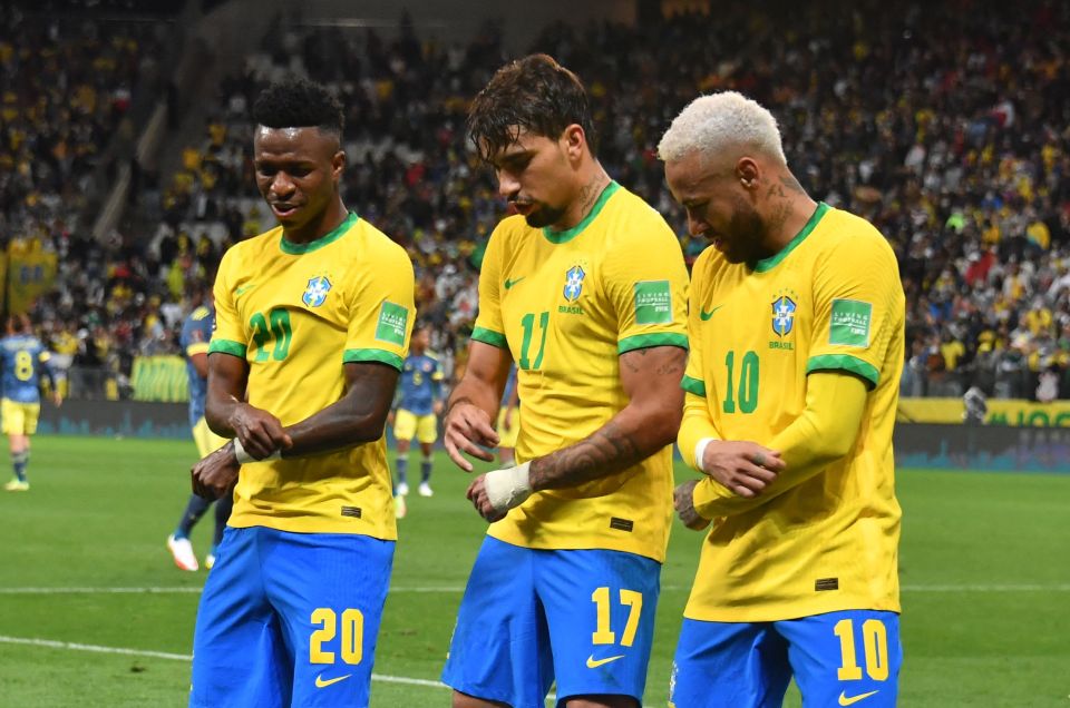 Vinicius jr (left) has outperformed Brazil team-mate Neymar this season