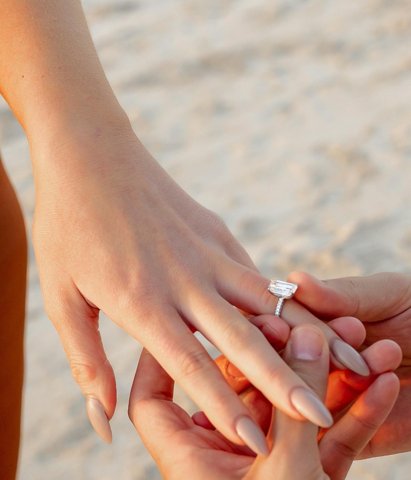 The couple got engaged in February in Dubai