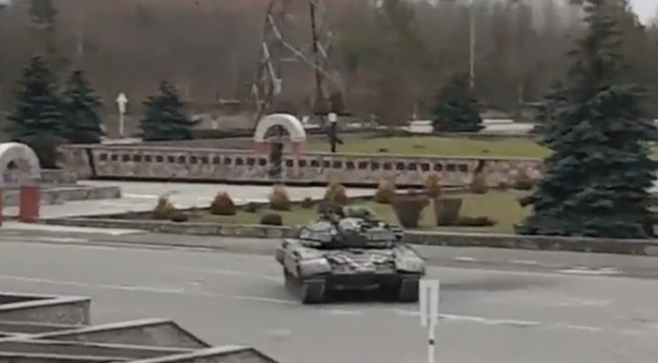 Russian tanks were pictured at the facility, which still contains deadly radioactive material