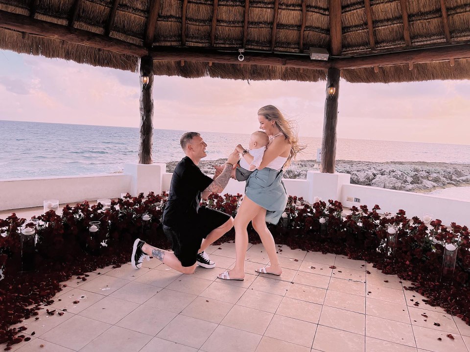 The couple got engaged last month on holiday