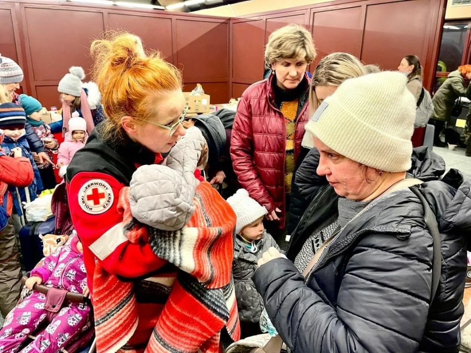 Red Cross workers and volunteers have been offering frontline support as refugees pour across Ukraine’s borders