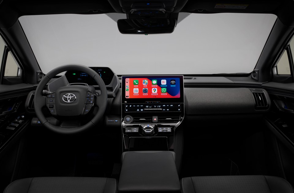 The interior feels solid and there’s a 12in infotainment screen taking centre stage