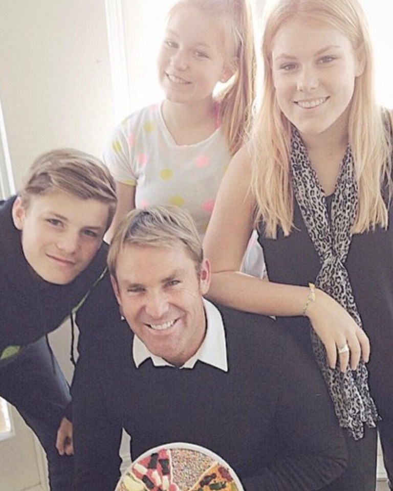 Warne and Simone had three children together - Jackson, Brooke and Summer