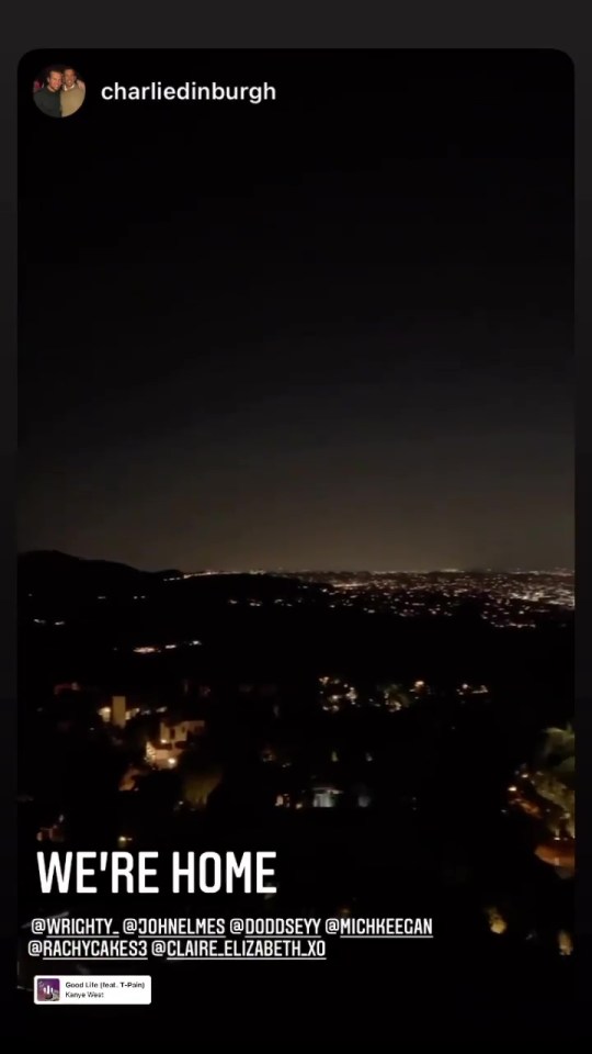 Mark gushed over the LA skyline, calling the city 'home'