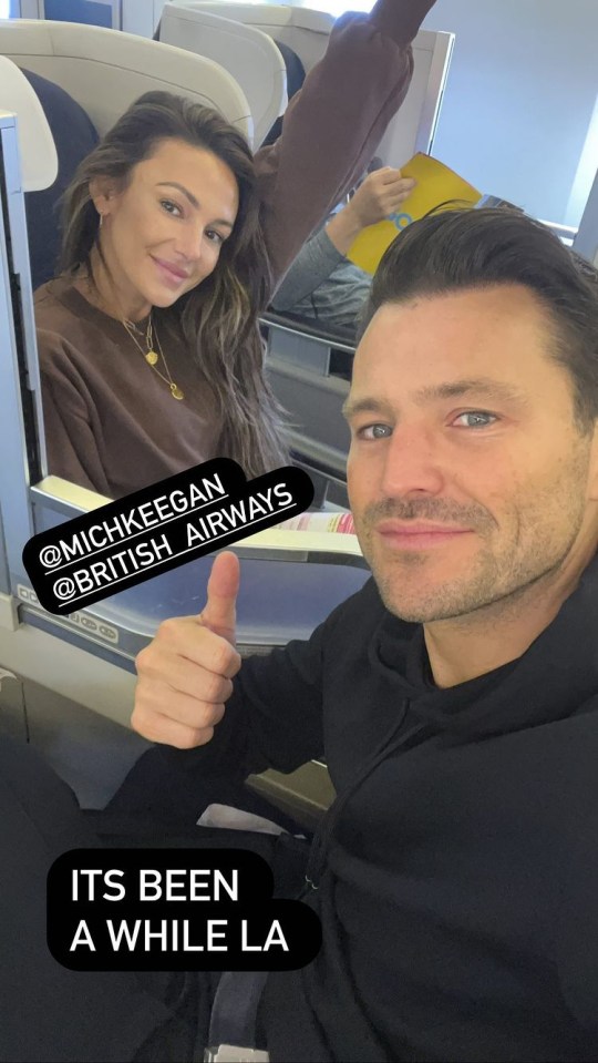 Mark Wright and Michelle Keegan flew in style to Los Angeles