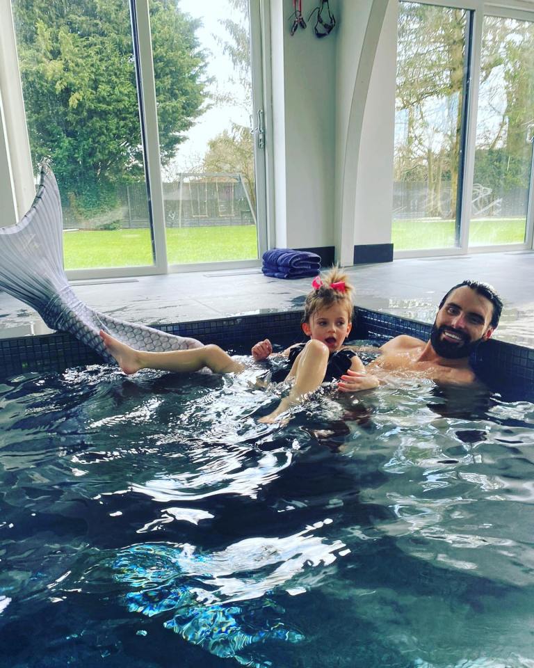 Rylan recently splashed around in a mermaid tail with his cousin Kimberley's young child