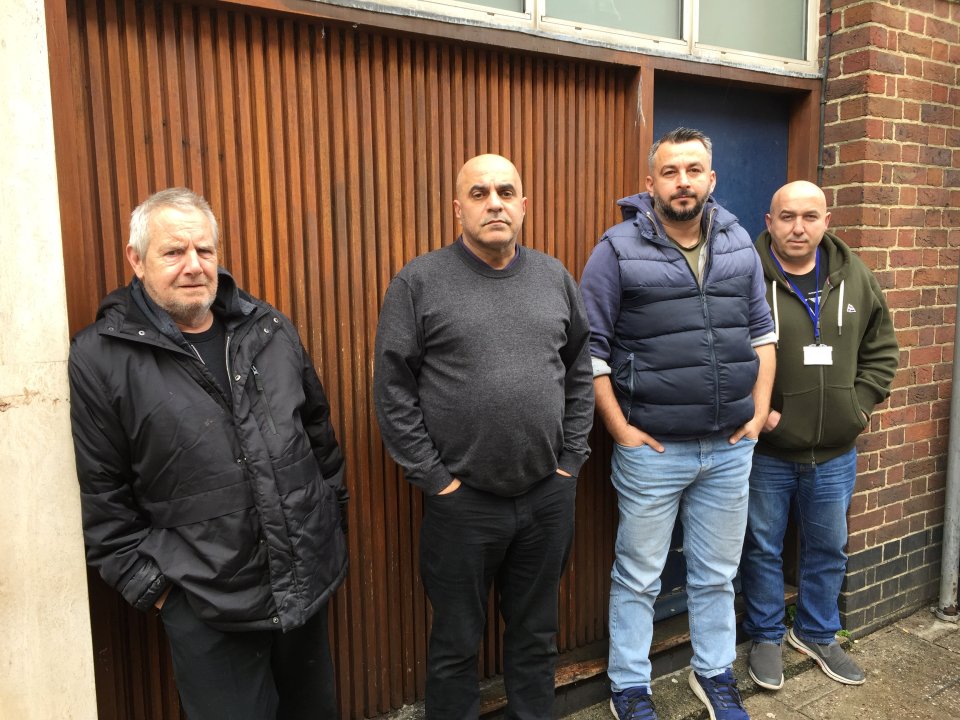 Abe is not the only cabbie furious at the council (L-R), Will Thomas, Abe Housein, Mustafa Ustabas and Mondi Asllanaj