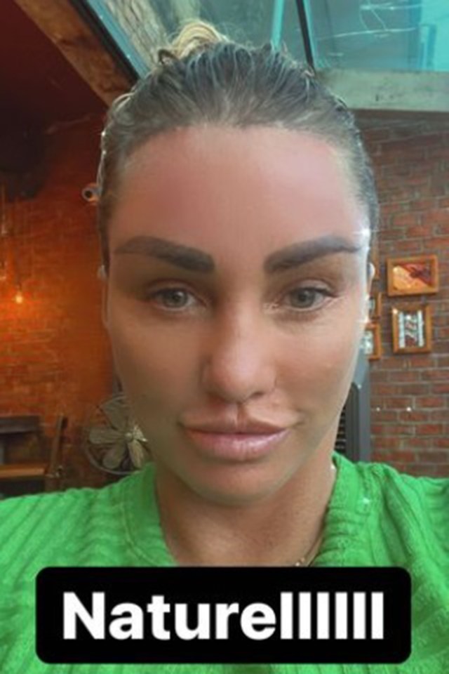 Katie Price showed off a more natural look