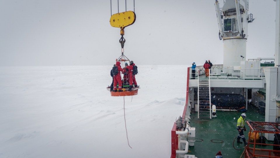 The expedition team on board the South African icebreaker