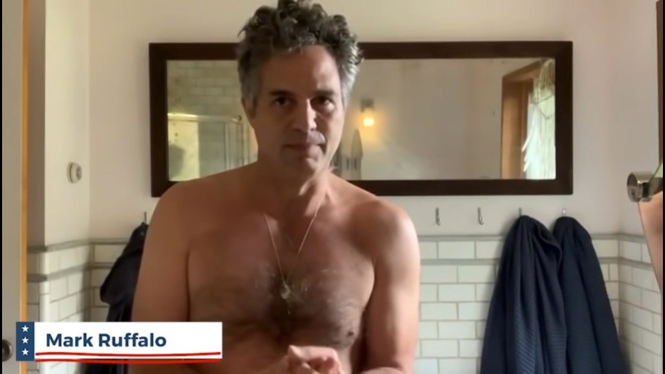 Some big names including Mark Ruffalo created a video during the US election - naked